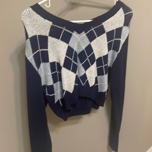 blush mark navy blue sweater